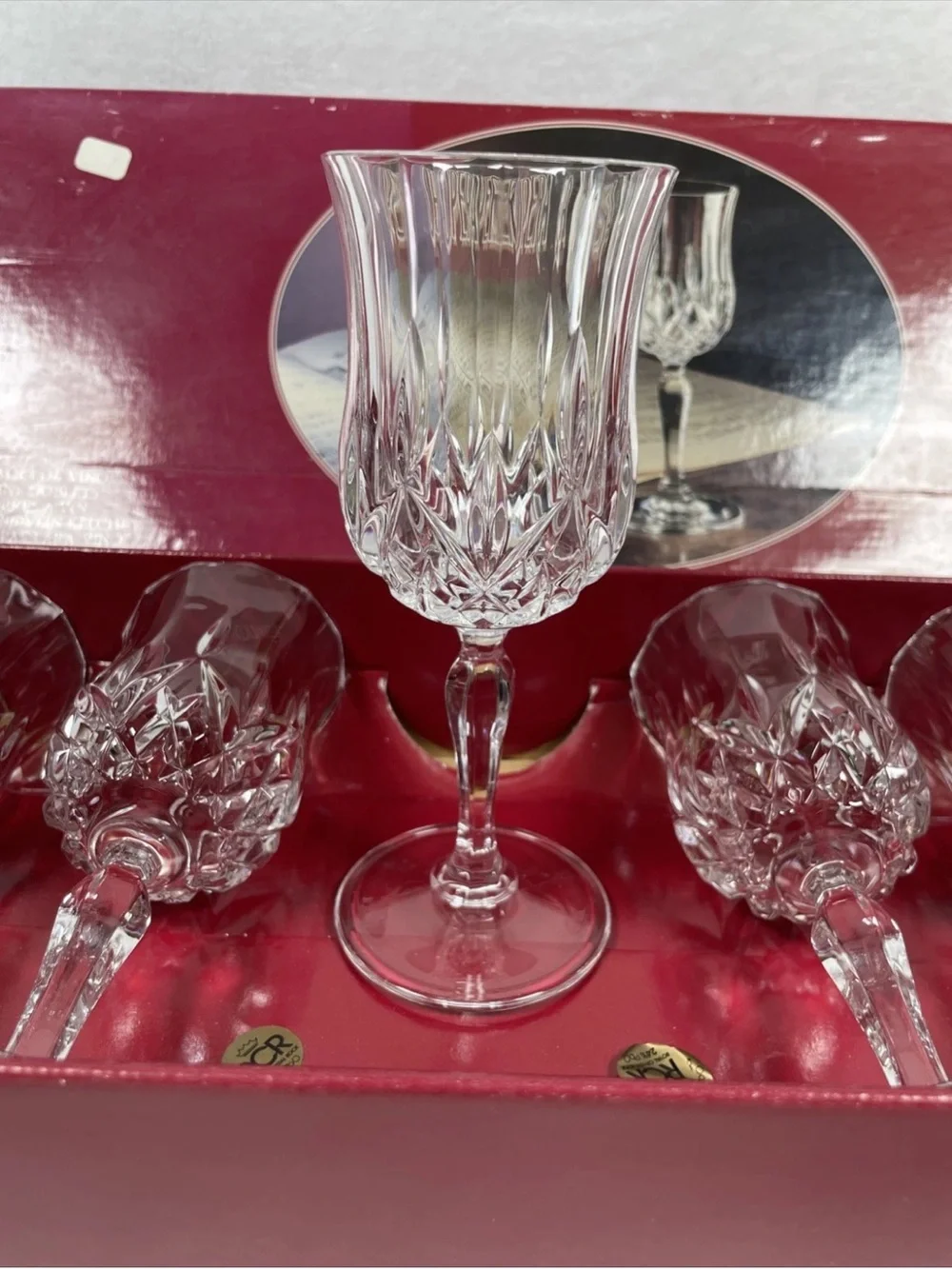 SET OF 6 Royal Crystal Rock RCR Opera Wine Goblet Glasses 7” H Made In Italy